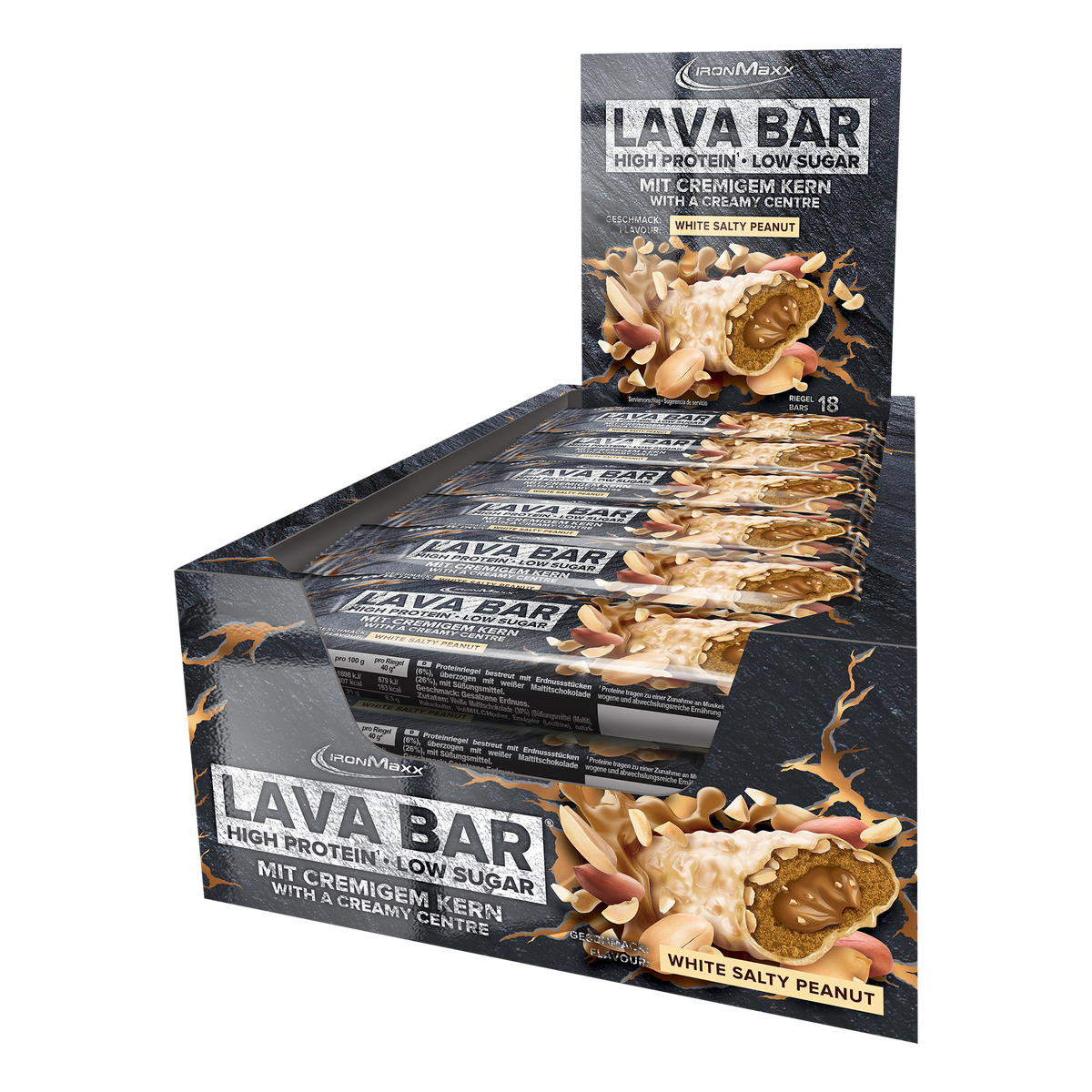 <tc>Lava Bar</tc> <tc>Protein</tc> Barrette (18x40g) - <tc>White Salty Peanut</tc>