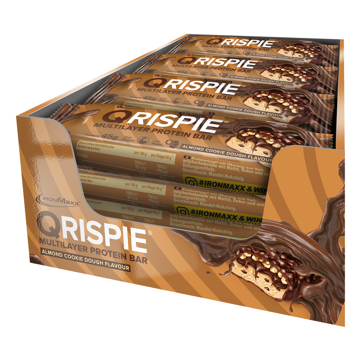Qrispie <tc>Protein</tc> Reep (16x45g) - Amandel Koekdeeg