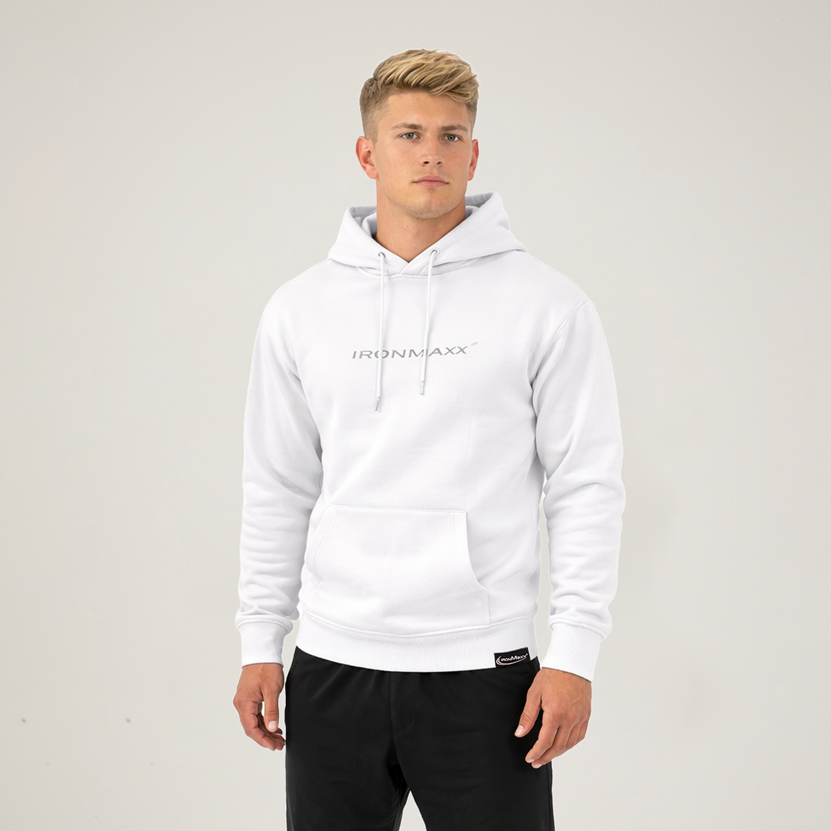 Sweat à capuche blanc unisexe - M
