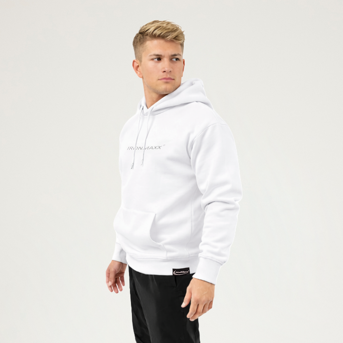 Sweat à capuche blanc unisexe - M
