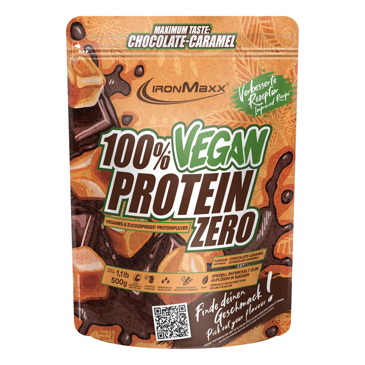100% Vegan Protein Zero (500g) - Chocolate Caramel