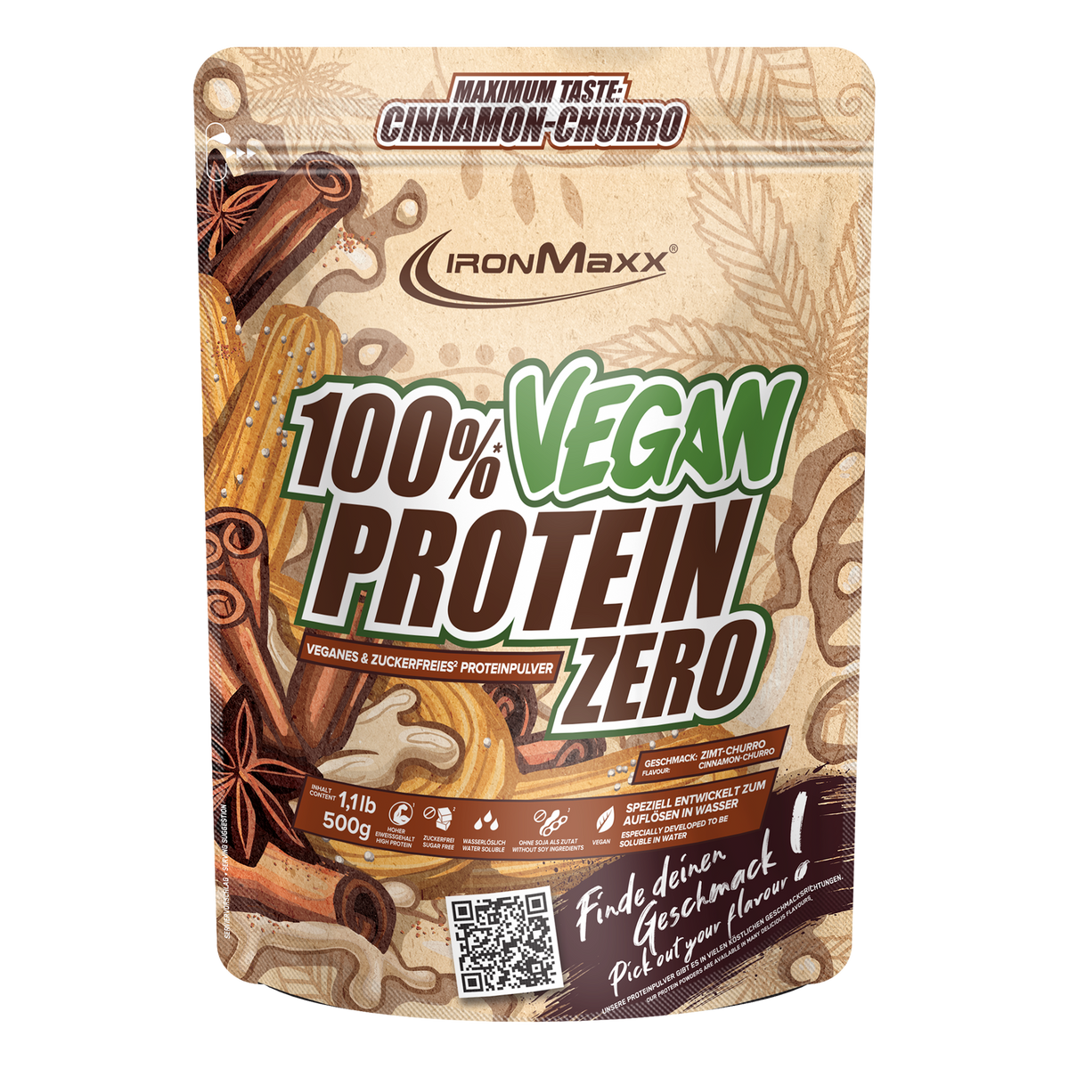 100% Vegan Protein Zero (500g) - Cinnamon Churro