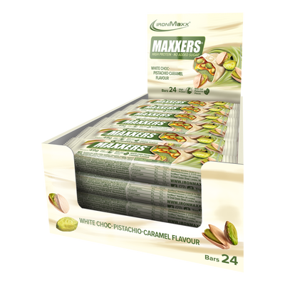 <tc>Maxxers</tc> (24x49g) - Chocolate blanco, pistacho y caramelo