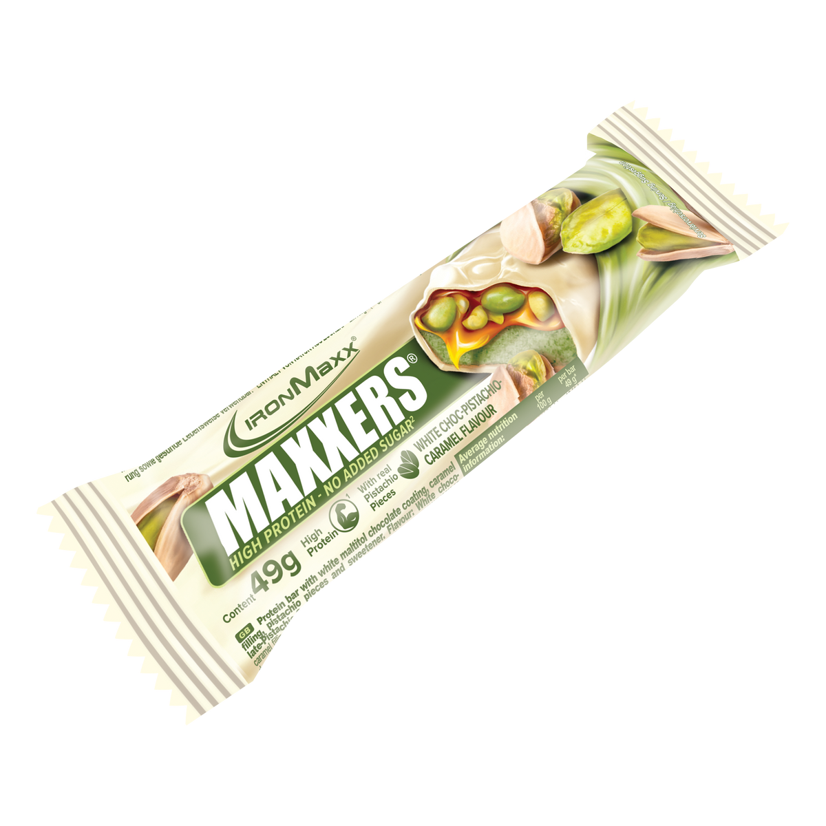 <tc>Maxxers</tc> (24x49g) - Chocolate blanco, pistacho y caramelo