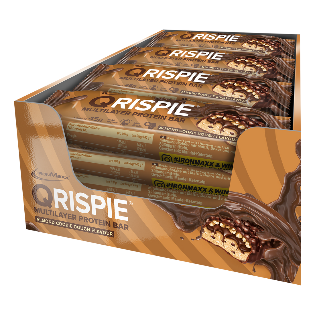 Qrispie <tc>Protein</tc> Barre (16x45g) - Pâte à cookie aux amandes