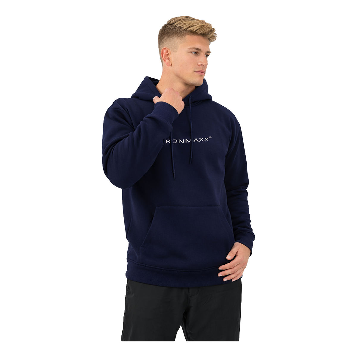 Bluza z kapturem ciemnoniebieska unisex - M