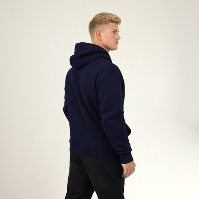 Sudadera con capucha azul oscuro unisex - L
